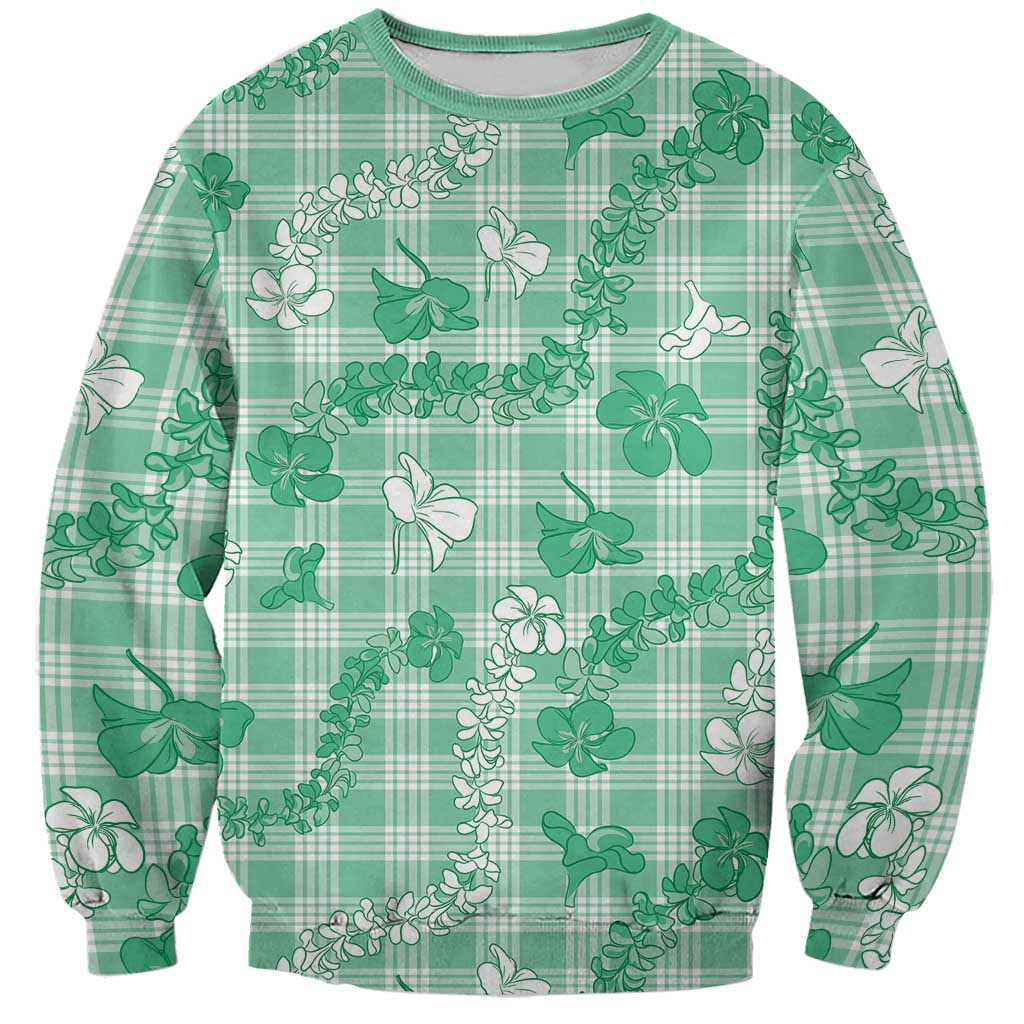 Omaomao Aloha Hawaii Sweatshirt Plumeria Lei With Palaka Motif - Polynesian Pride
