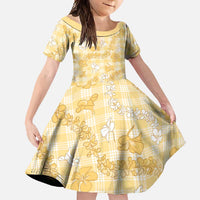 Melemele Aloha Hawaii Family Matching Mermaid Dress and Hawaiian Shirt Plumeria Lei With Palaka Motif - Polynesian Pride