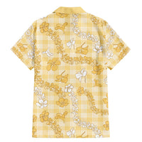 Melemele Aloha Hawaii Family Matching Mermaid Dress and Hawaiian Shirt Plumeria Lei With Palaka Motif - Polynesian Pride