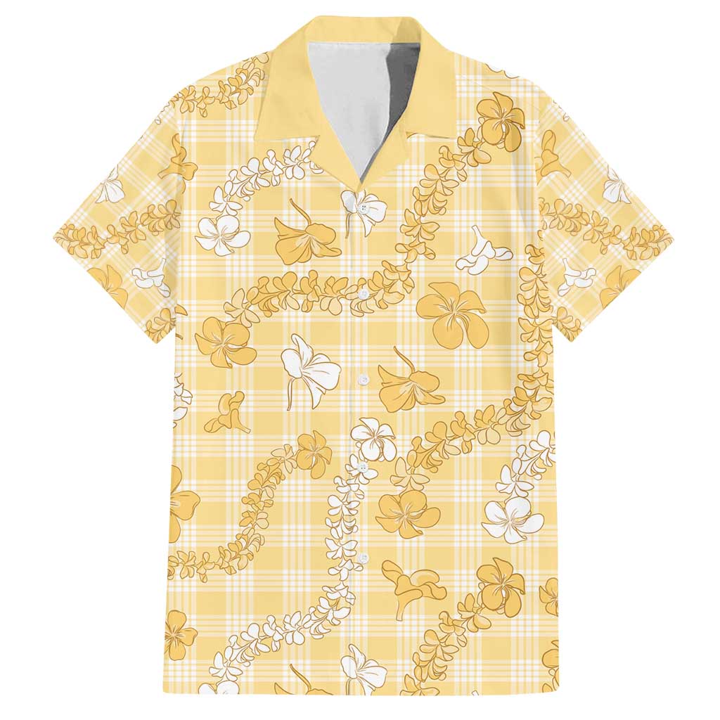 Melemele Aloha Hawaii Family Matching Puletasi and Hawaiian Shirt Plumeria Lei With Palaka Motif - Polynesian Pride