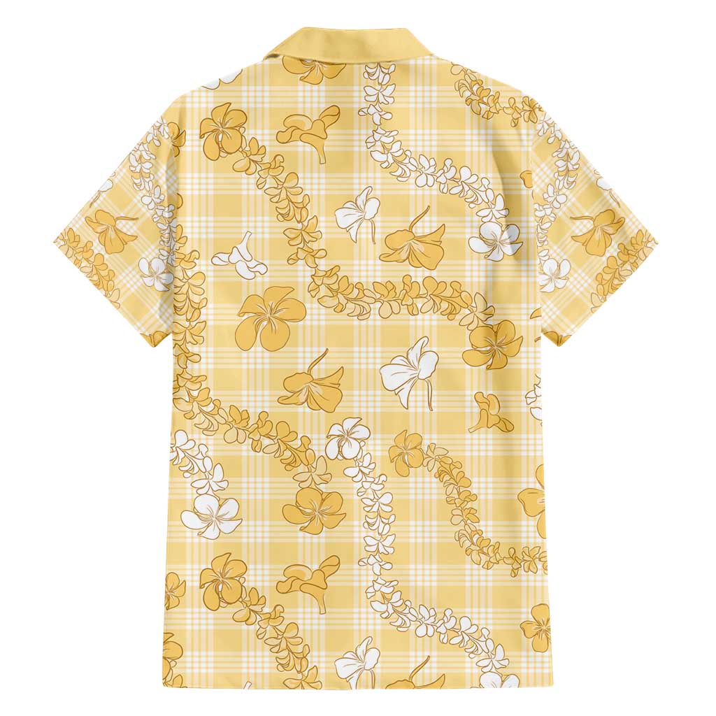 Melemele Aloha Hawaii Family Matching Short Sleeve Bodycon Dress and Hawaiian Shirt Plumeria Lei With Palaka Motif - Polynesian Pride