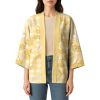 Melemele Aloha Hawaii Kimono Plumeria Lei With Palaka Motif LT14 - Polynesian Pride