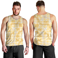 Melemele Aloha Hawaii Men Tank Top Plumeria Lei With Palaka Motif LT14 - Polynesian Pride