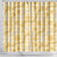 Melemele Aloha Hawaii Shower Curtain Plumeria Lei With Palaka Motif LT14 - Polynesian Pride