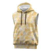 Melemele Aloha Hawaii Sleeveless Hoodie Plumeria Lei With Palaka Motif LT14 Yellow - Polynesian Pride