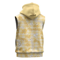 Melemele Aloha Hawaii Sleeveless Hoodie Plumeria Lei With Palaka Motif LT14 - Polynesian Pride