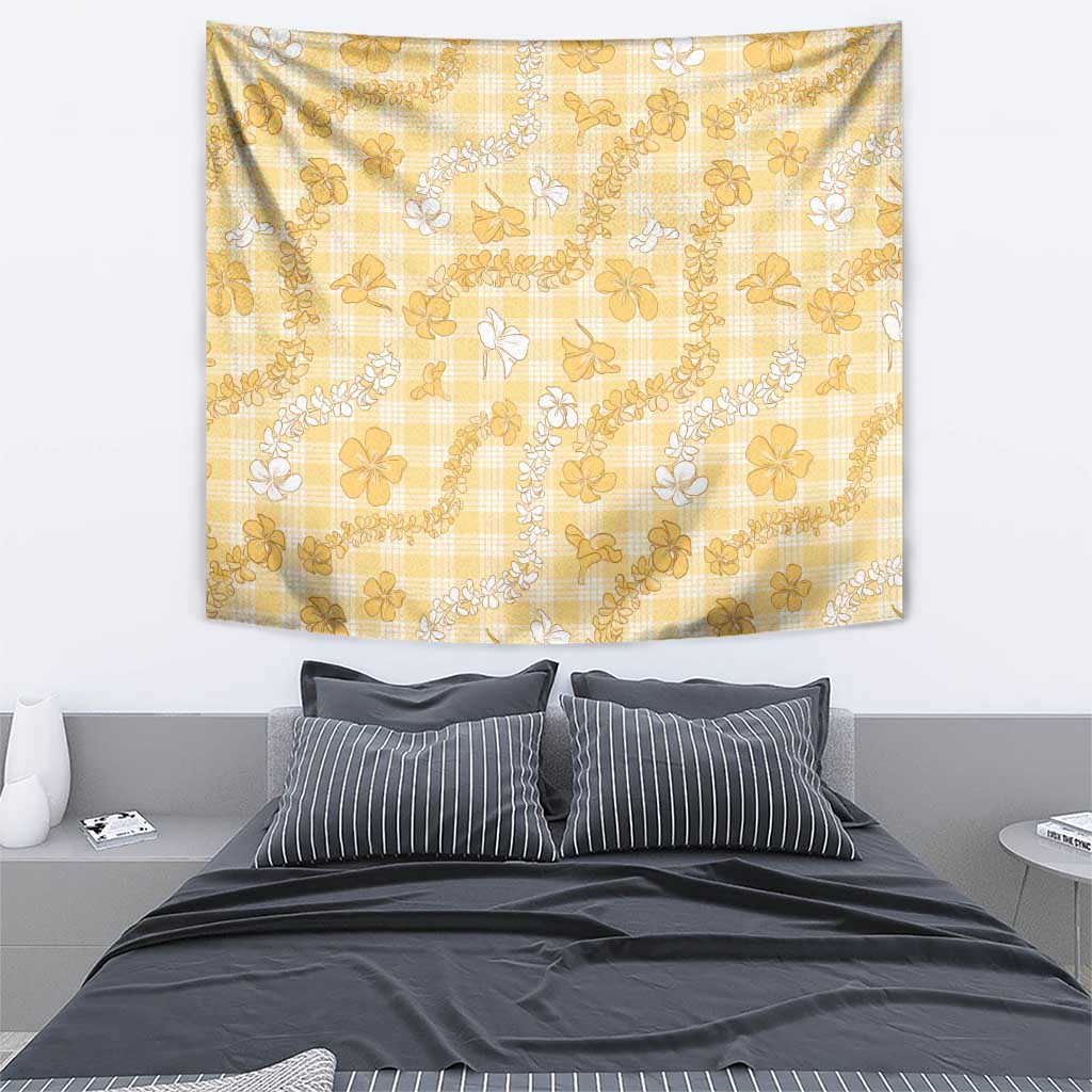 Melemele Aloha Hawaii Tapestry Plumeria Lei With Palaka Motif - Polynesian Pride