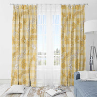 Melemele Aloha Hawaii Window Curtain Plumeria Lei With Palaka Motif - Polynesian Pride