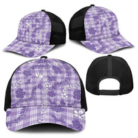 Poni Aloha Hawaii Baseball Net Cap Plumeria Lei With Palaka Motif - Polynesian Pride