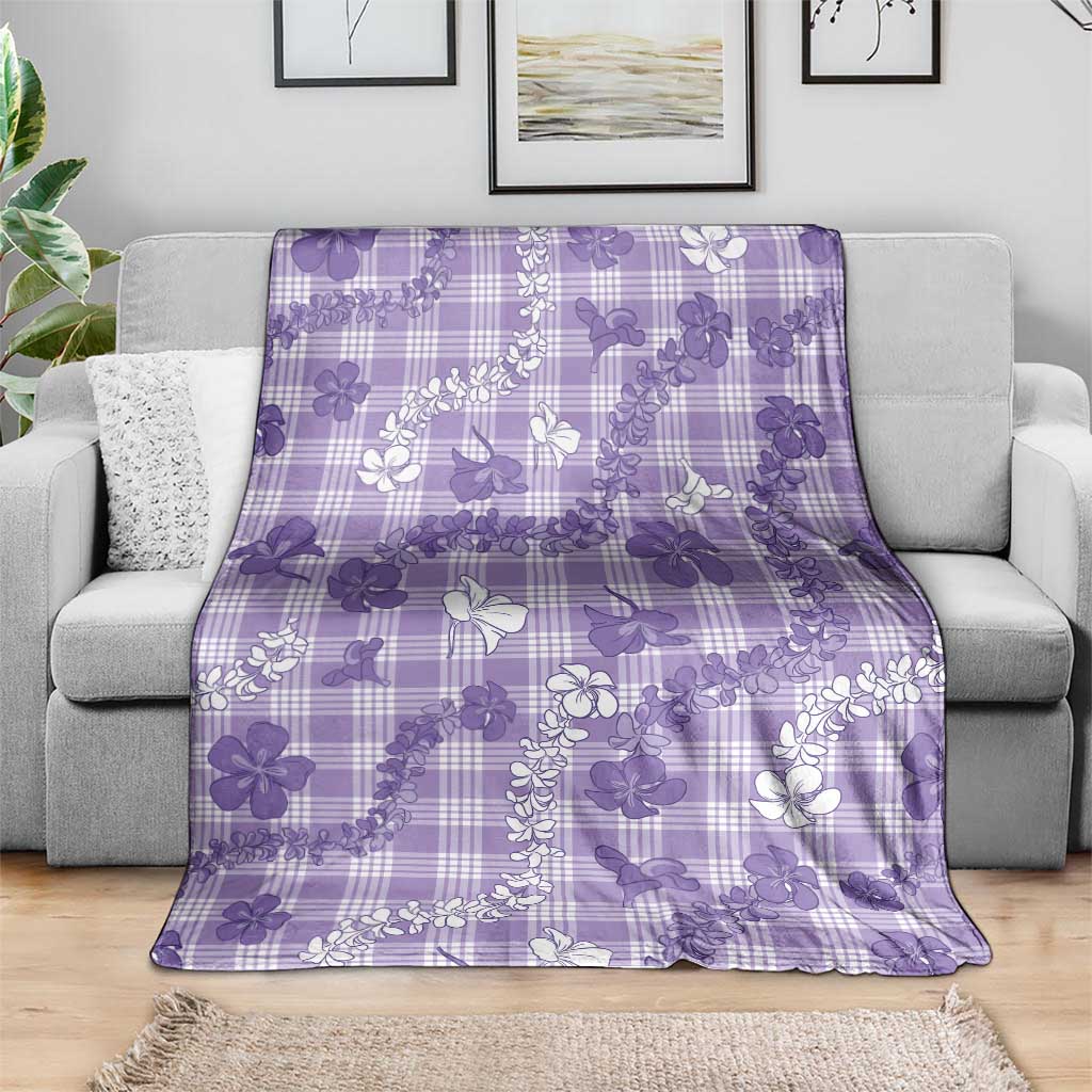 Poni Aloha Hawaii Blanket Plumeria Lei With Palaka Motif - Polynesian Pride