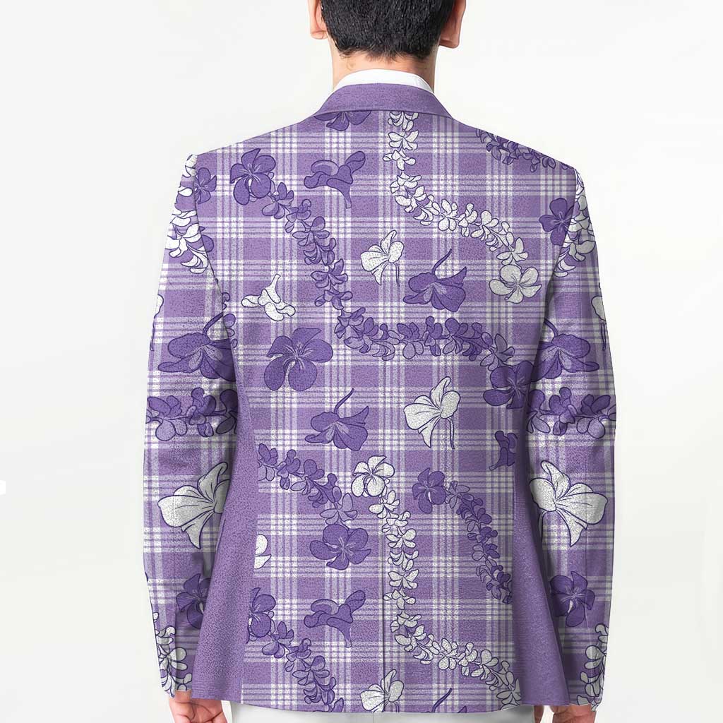 Poni Aloha Hawaii Blazer Plumeria Lei With Palaka Motif - Polynesian Pride