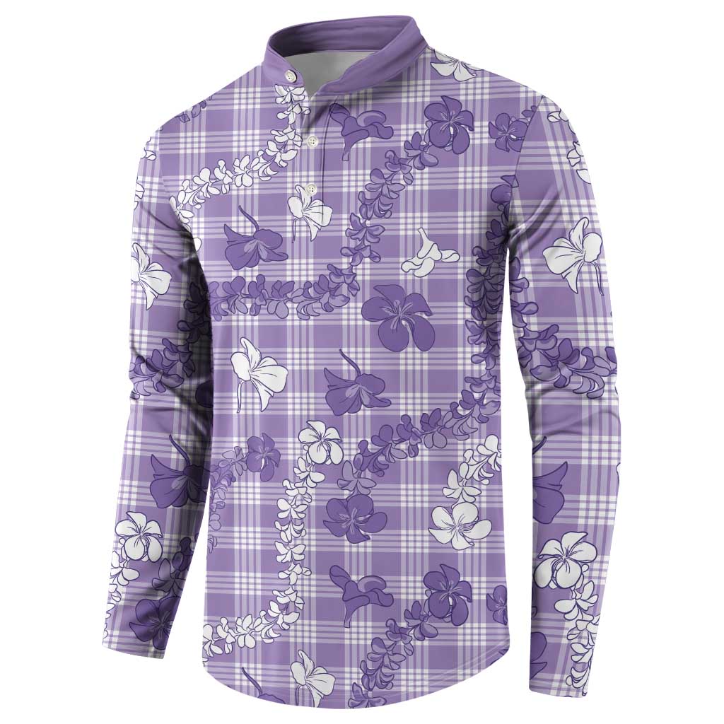 Poni Aloha Hawaii Button Sweatshirt Plumeria Lei With Palaka Motif - Polynesian Pride