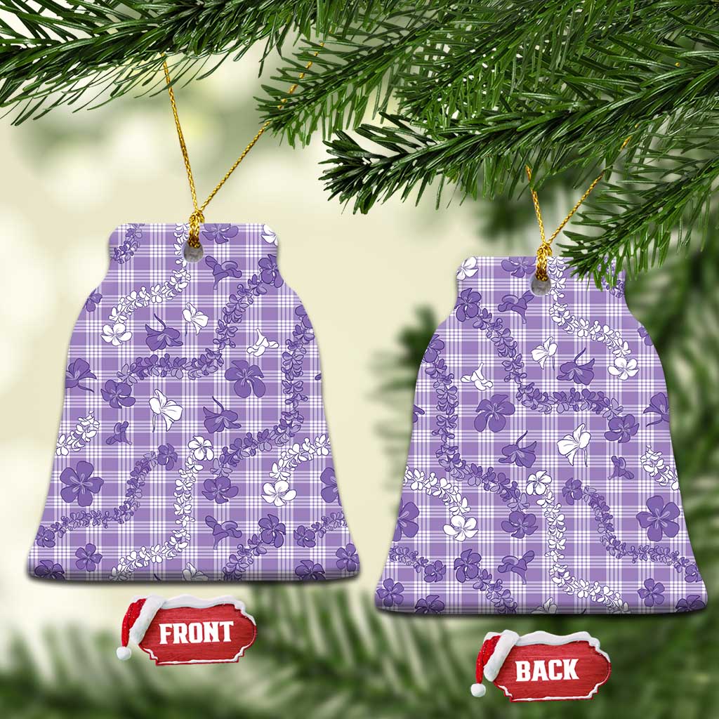 Poni Aloha Hawaii Ceramic Ornament Plumeria Lei With Palaka Motif - Polynesian Pride