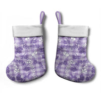 Poni Aloha Hawaii Christmas Stocking Plumeria Lei With Palaka Motif - Polynesian Pride