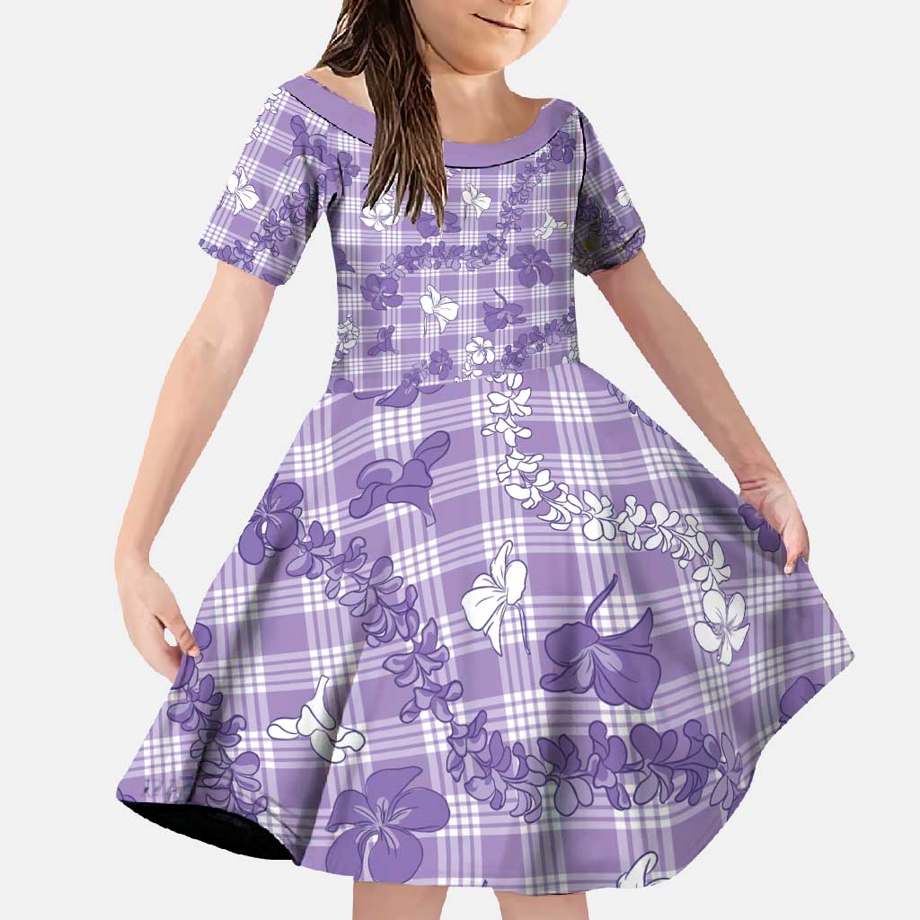 Poni Aloha Hawaii Family Matching Mermaid Dress and Hawaiian Shirt Plumeria Lei With Palaka Motif - Polynesian Pride