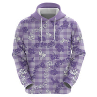 Poni Aloha Hawaii Hoodie Plumeria Lei With Palaka Motif - Polynesian Pride