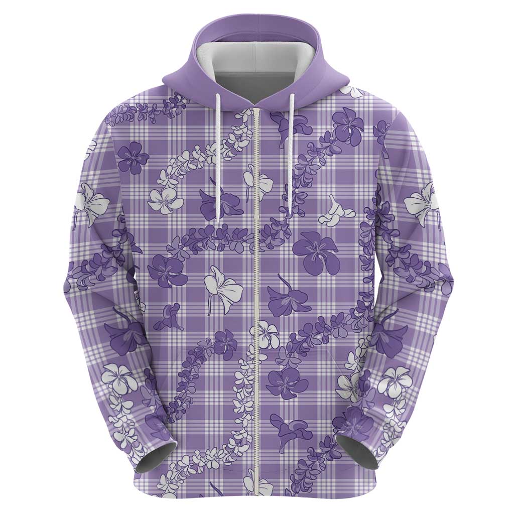 Poni Aloha Hawaii Hoodie Plumeria Lei With Palaka Motif - Polynesian Pride