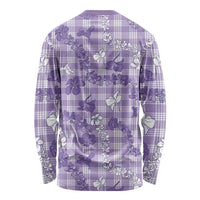 Poni Aloha Hawaii Long Sleeve Shirt Plumeria Lei With Palaka Motif LT14 - Polynesian Pride