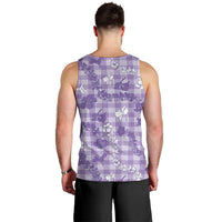 Poni Aloha Hawaii Men Tank Top Plumeria Lei With Palaka Motif LT14 - Polynesian Pride