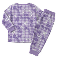 Poni Aloha Hawaii Christmas Pajama Set Plumeria Lei With Palaka Motif - Polynesian Pride