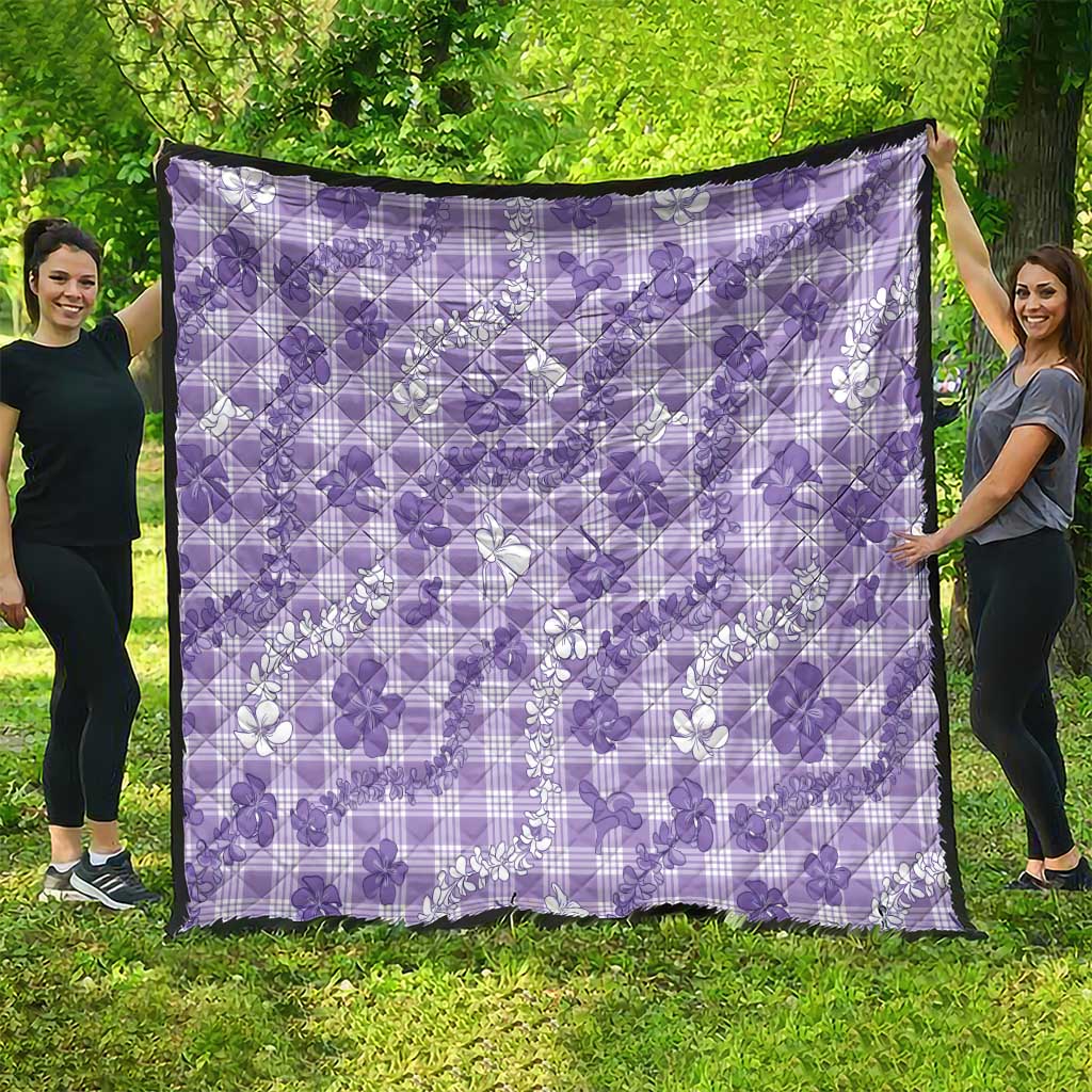 Poni Aloha Hawaii Quilt Plumeria Lei With Palaka Motif - Polynesian Pride