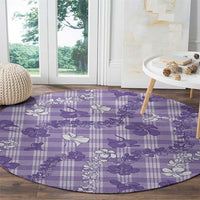 Poni Aloha Hawaii Round Carpet Plumeria Lei With Palaka Motif - Polynesian Pride