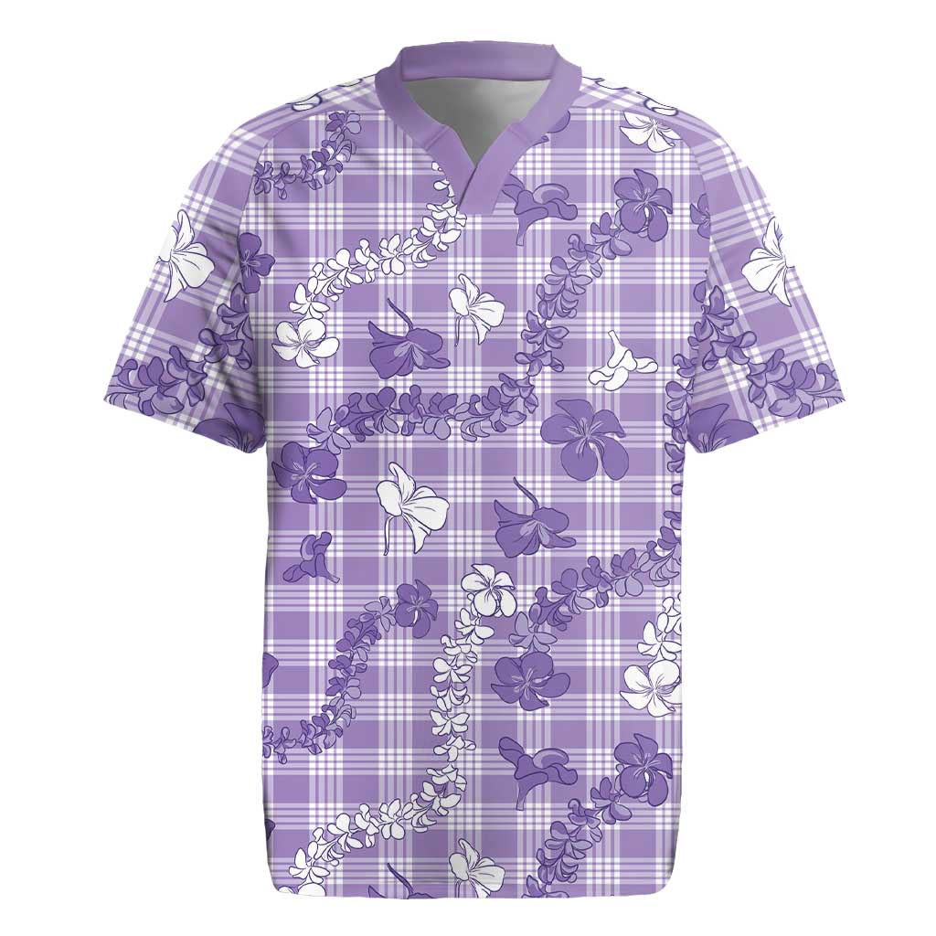 Poni Aloha Hawaii Rugby Jersey Plumeria Lei With Palaka Motif - Polynesian Pride