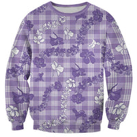 Poni Aloha Hawaii Sweatshirt Plumeria Lei With Palaka Motif LT14 Unisex Purple - Polynesian Pride