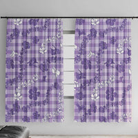Poni Aloha Hawaii Window Curtain Plumeria Lei With Palaka Motif - Polynesian Pride