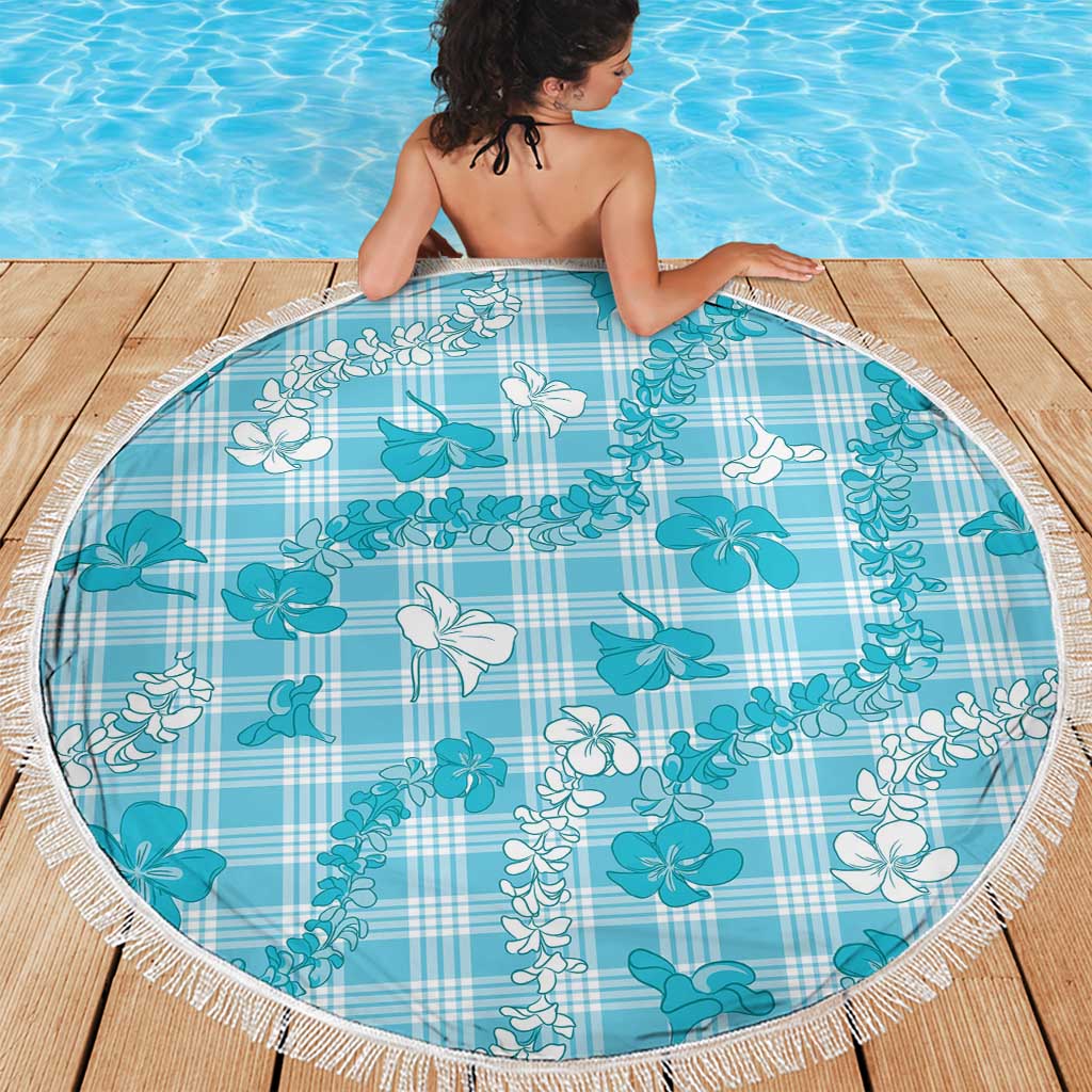 Polu Aloha Hawaii Beach Blanket Plumeria Lei With Palaka Motif - Polynesian Pride