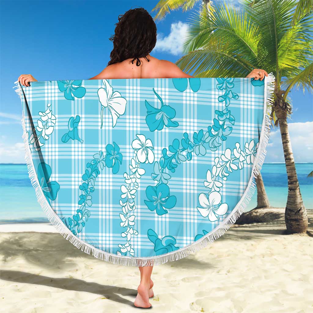 Polu Aloha Hawaii Beach Blanket Plumeria Lei With Palaka Motif - Polynesian Pride