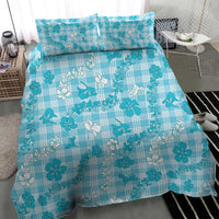 Polu Aloha Hawaii Bedding Set Plumeria Lei With Palaka Motif - Polynesian Pride