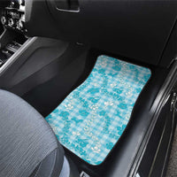 Polu Aloha Hawaii Car Mats Plumeria Lei With Palaka Motif - Polynesian Pride