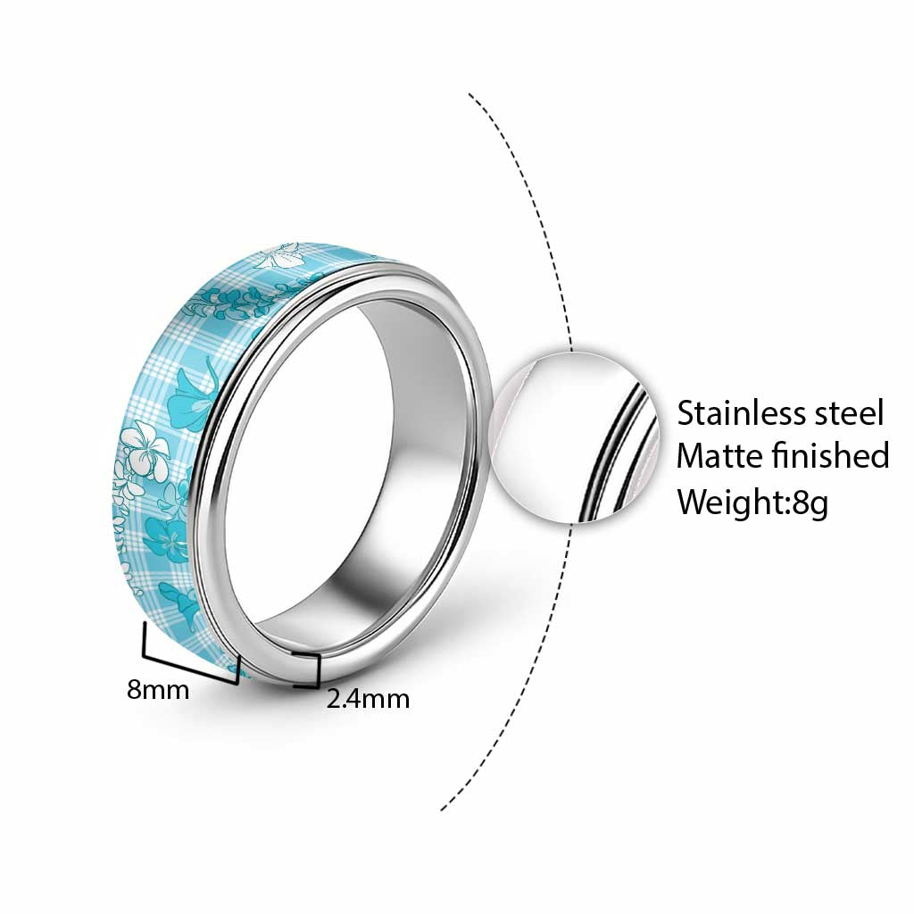 Polu Aloha Hawaii Classic Ring Plumeria Lei With Palaka Motif - Polynesian Pride