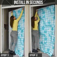 Polu Aloha Hawaii Door Cover Plumeria Lei With Palaka Motif - Polynesian Pride