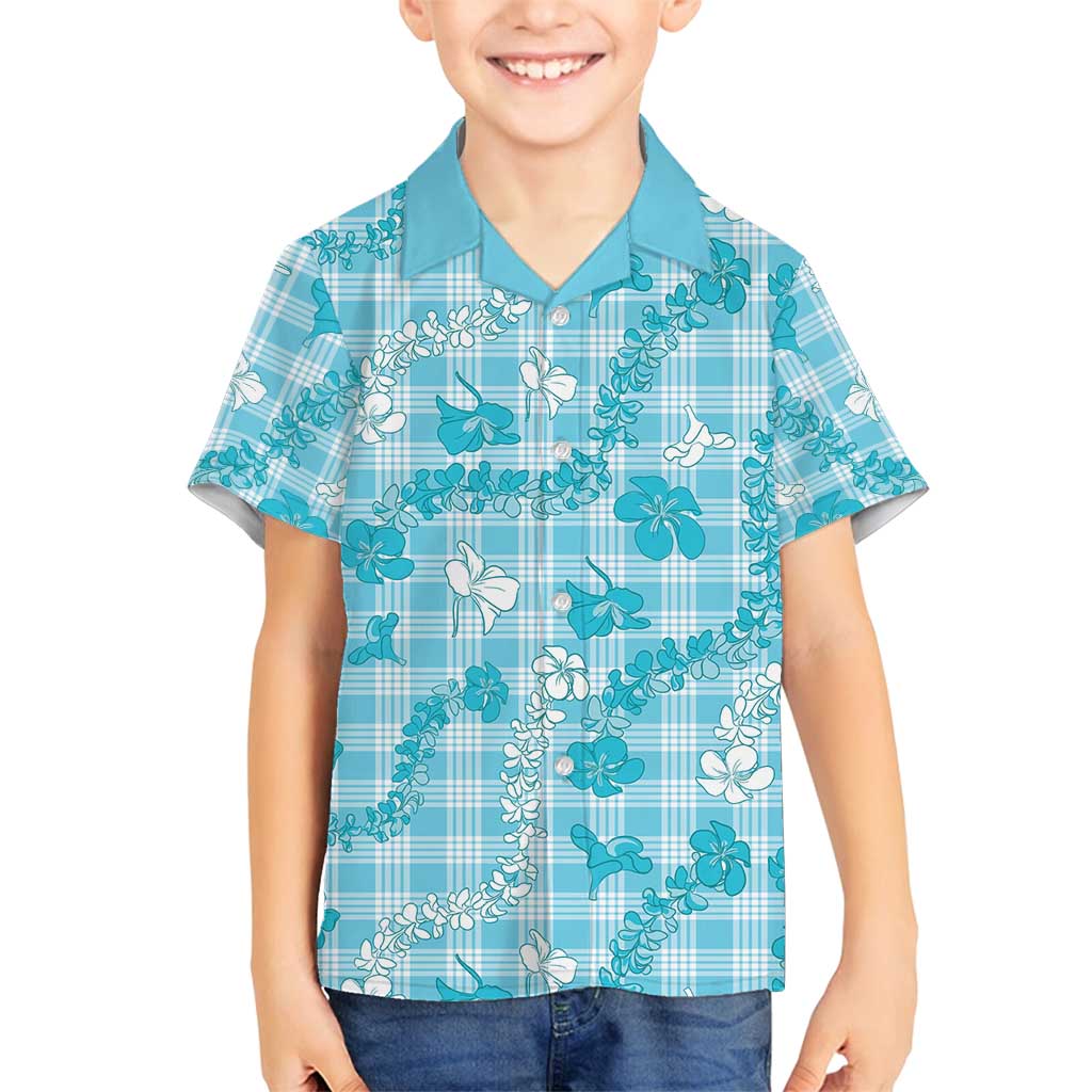 Polu Aloha Hawaii Family Matching Puletasi and Hawaiian Shirt Plumeria Lei With Palaka Motif - Polynesian Pride