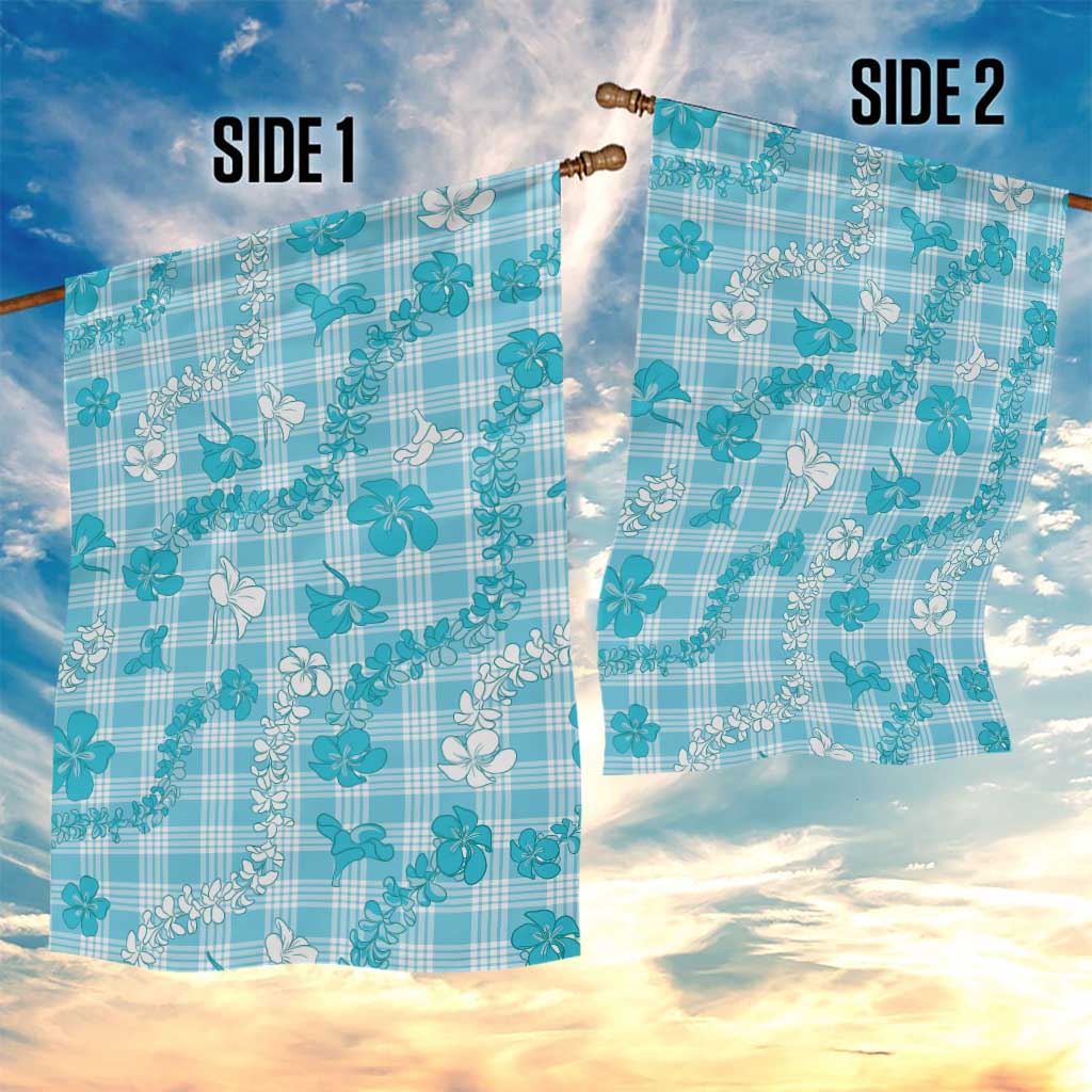 Polu Aloha Hawaii Garden Flag Plumeria Lei With Palaka Motif - Polynesian Pride