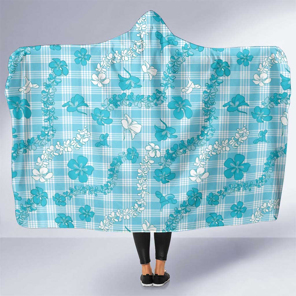 Polu Aloha Hawaii Hooded Blanket Plumeria Lei With Palaka Motif - Polynesian Pride