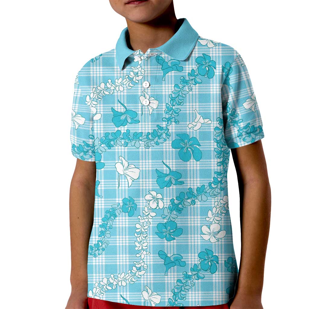 Polu Aloha Hawaii Kid Polo Shirt Plumeria Lei With Palaka Motif - Polynesian Pride