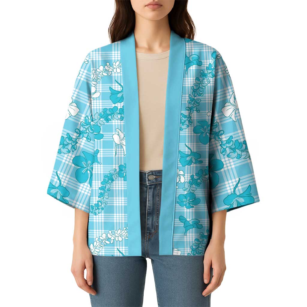 Polu Aloha Hawaii Kimono Plumeria Lei With Palaka Motif - Polynesian Pride