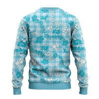 Polu Aloha Hawaii Ugly Christmas Sweater Plumeria Lei With Palaka Motif - Polynesian Pride