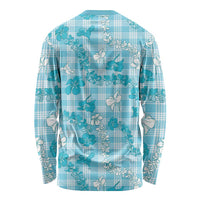 Polu Aloha Hawaii Long Sleeve Shirt Plumeria Lei With Palaka Motif - Polynesian Pride