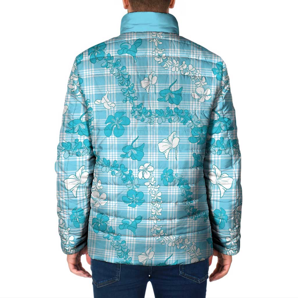 Polu Aloha Hawaii Padded Jacket Plumeria Lei With Palaka Motif - Polynesian Pride