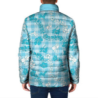 Polu Aloha Hawaii Padded Jacket Plumeria Lei With Palaka Motif - Polynesian Pride