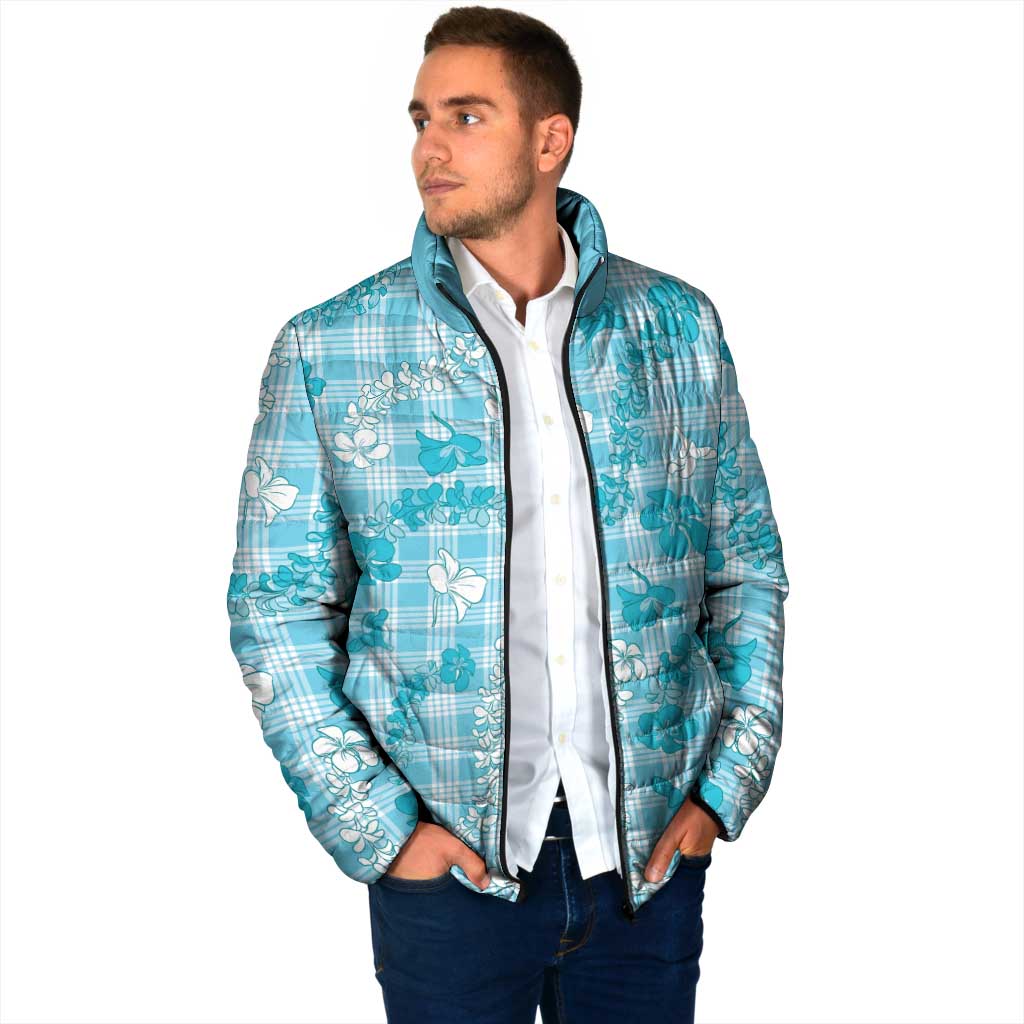 Polu Aloha Hawaii Padded Jacket Plumeria Lei With Palaka Motif - Polynesian Pride