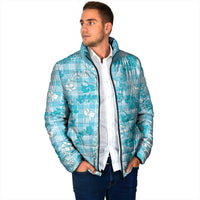 Polu Aloha Hawaii Padded Jacket Plumeria Lei With Palaka Motif - Polynesian Pride