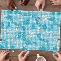 Polu Aloha Hawaii Puzzle Plumeria Lei With Palaka Motif - Polynesian Pride