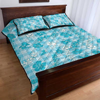 Polu Aloha Hawaii Quilt Bed Set Plumeria Lei With Palaka Motif - Polynesian Pride