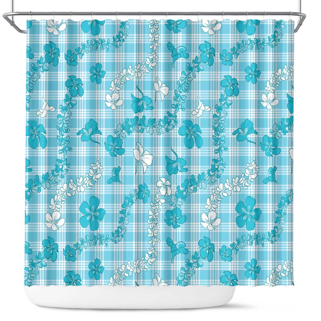 Polu Aloha Hawaii Shower Curtain Plumeria Lei With Palaka Motif - Polynesian Pride