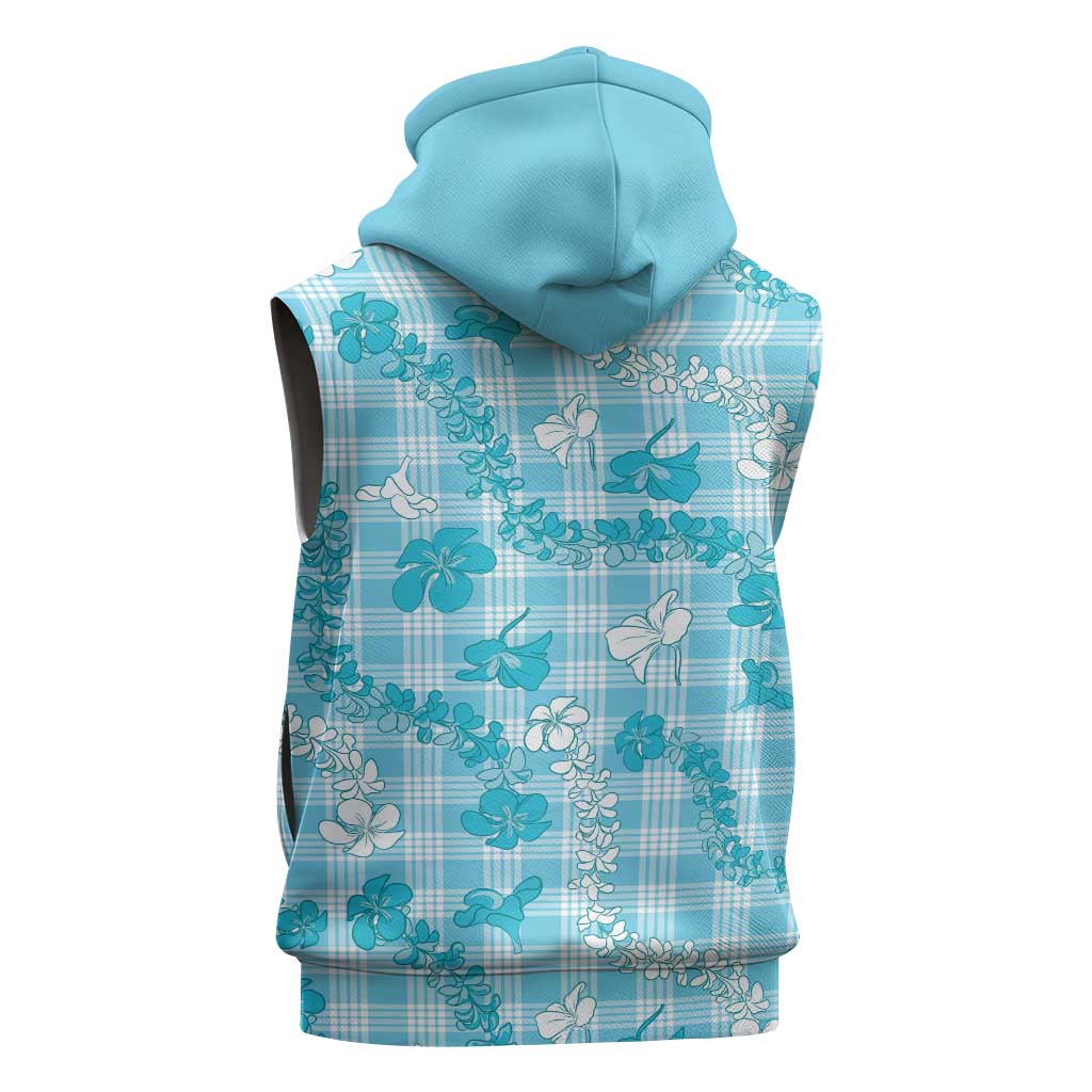 Polu Aloha Hawaii Sleeveless Hoodie Plumeria Lei With Palaka Motif - Polynesian Pride